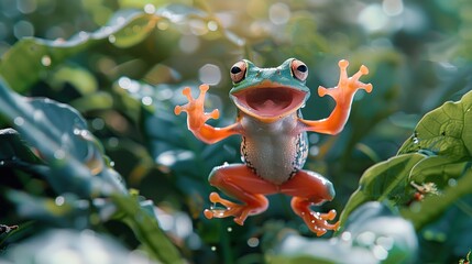 Smiling Frog in Nature