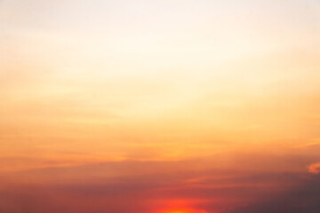 Beautiful , luxury soft gradient orange gold clouds and sunlight on the blue sky perfect for the background, take in everning,Twilight, Large size, high definition landscape photo