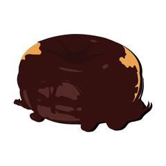 Donut cartoon vector illustration, Various types of donuts in glaze and chocolate, elements for design of cafe, menu, promo banner. Colorful glazed donut set on white background.