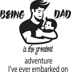 Dad typography t-shirt design, dad and baby love design vector 