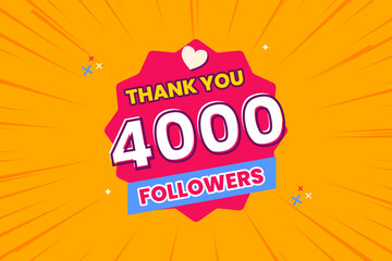 Thank you 4000 followers thank giving social media community post or Thank you followers peoples