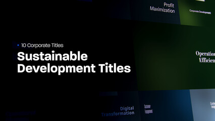 Sustainable Development Titles | 10 Motion Titles with Control Panels