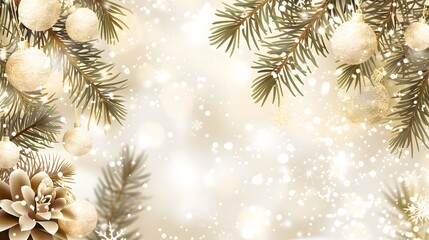 Naklejka premium christmas background with christmas tree and decorations