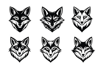 Versatile and trendy fox head vector silhouettes, ideal for logos, tattoos, t-shirt designs, crafts, and more. Enhance your projects with these high-quality, detailed vector graphics.