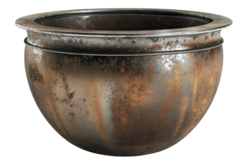 Metal vessel isolated on transparent background
