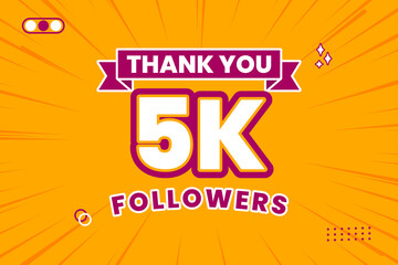 Thank you 5000 followers thank giving social media community post or Thank you followers peoples