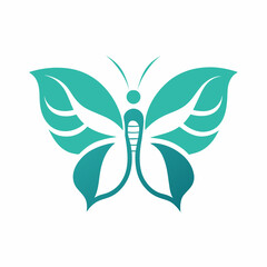 Minimalist Health & Fitness Logo Butterfly Lungs Vector Art Illustration