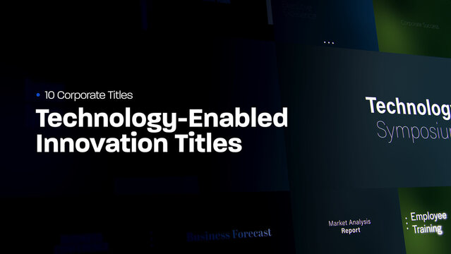 Technology Enabled Innovation Titles | 10 Motion Titles with Control Panels
