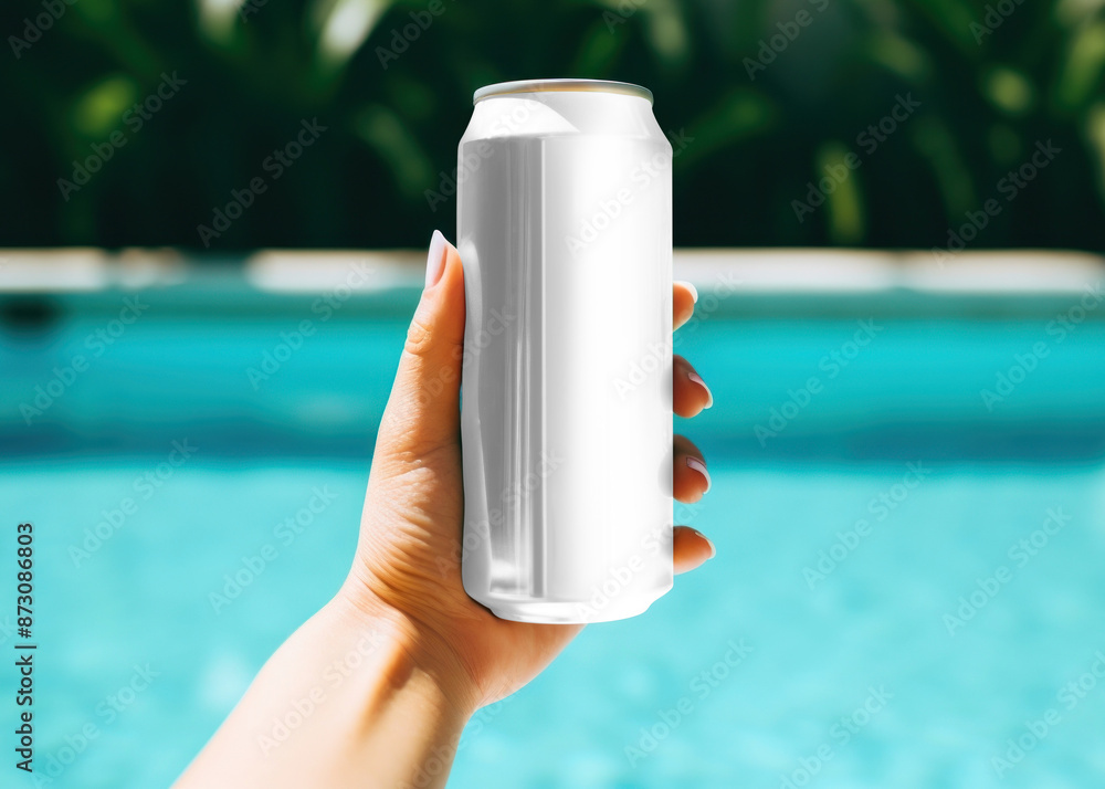 Sticker soda can png transparent mockup