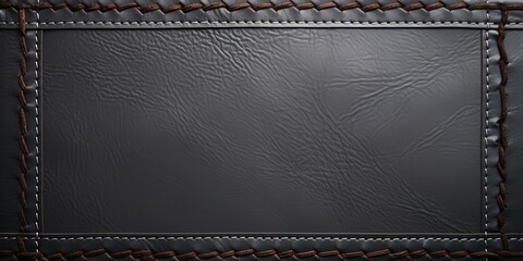 Leather Texture with Stitched Frame