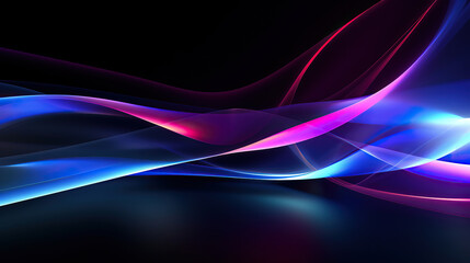Fototapeta premium Abstract light lines, neon rays on a dark background