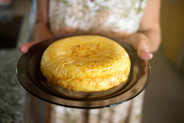 Homemade Spanish Tortilla on a Plate