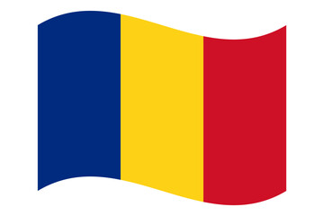 Wavy Flag of Romania, isolated on transparent background. National Day of Romania. Vector illustration