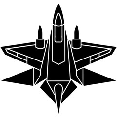 Combat aircraft black silhouette vector (18)