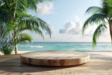 Wooden Platform Facing the Tropical Beach