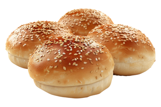 Sesame buns isolated on transparent background