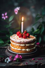 Birthday Cake with Candle