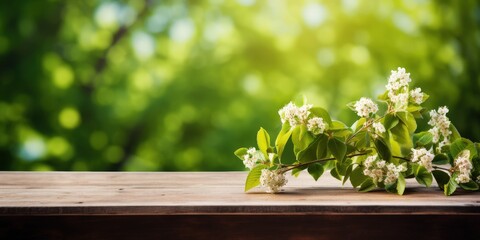 Springtime Flowers on a Wooden Table