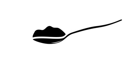 Spoonful of Ingredients, , black isolated silhouette