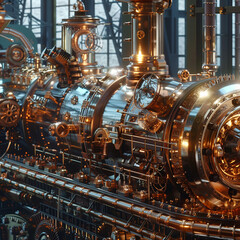 magic steampunk blander. Vintage coffee machine front metal steampunk