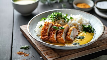 Fried pork with rice is a food that is easy to eat and delicious.