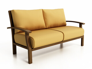 Classic elegant sofa isolated on white background. 3D illustration