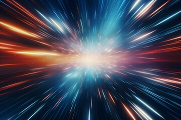 Obraz premium Visualization of a hyperspace space warp speed