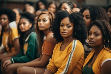 Obraz premium Group of diverse and empowered young African American women