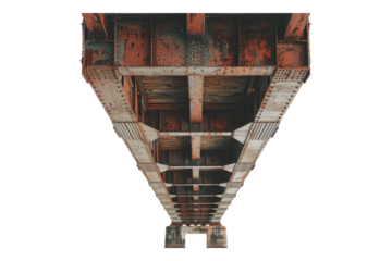 Underside of bridge isolated on transparent background