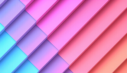 Fototapeta premium A colorful image of pink, blue, and purple blocks arranged in a striped pattern