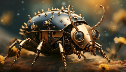 Fototapeta premium bug on a spider Steampunk