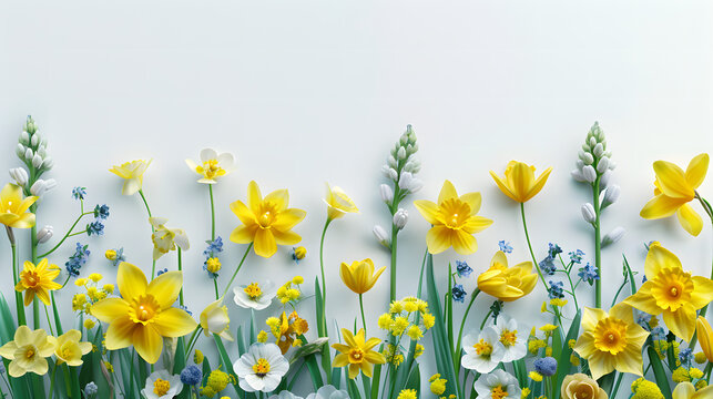Floral spring banner, forget-me-nots