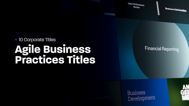 Agile Business Practices Titles | 10 Motion Titles with Control Panels