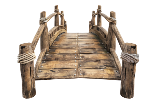 Wooden bridge isolated on transparent background - Powered by Adobe