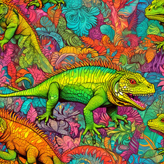 Obraz premium iguana on a branch