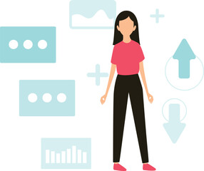 The girl is standing.