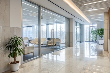 Fototapeta premium Interior of a modern office building without people