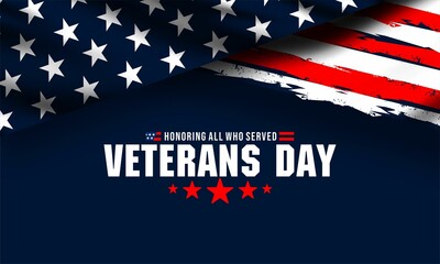 Happy Veterans Day United States of America background vector illustration , Honoring all who served	