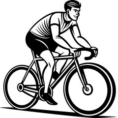 Fototapeta premium a man doing sport cycling 