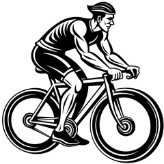 Obraz premium a man doing sport cycling 