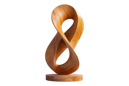 Wooden sculpture isolated on transparent background