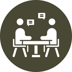Business Meeting Glyph Circle Icon