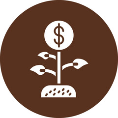 Grow Glyph Circle Icon