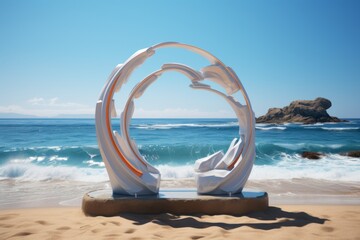 Fototapeta premium Abstract Sculpture on a Sandy Beach