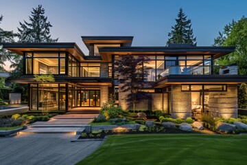Fototapeta premium Exterior of a modern luxury home