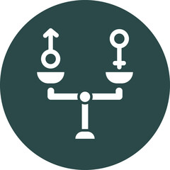 Gender Equality Glyph Circle Icon