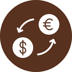 Currency Exchange Glyph Circle Icon