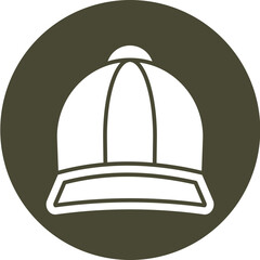 Cap Glyph Circle Icon