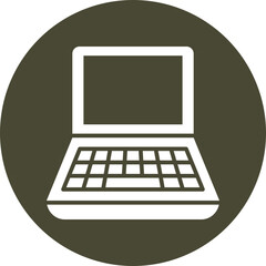 Laptop Glyph Circle Icon