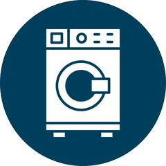 Washing Machine Glyph Circle Icon